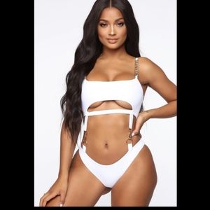 Fashion Nova White One Piece Swimsuit
